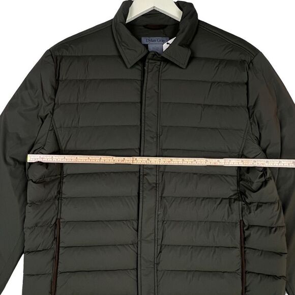 New Dylan Gray Men US L Jacket Shift Down Olive Green Zip Winter Puffer $398 - Picture 5 of 12